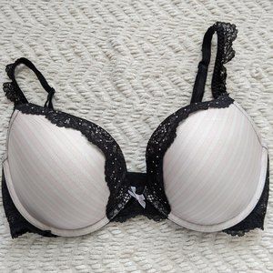 Victorias Secret Dream Angel Pushup Pink Striped Bra 36D EUC
